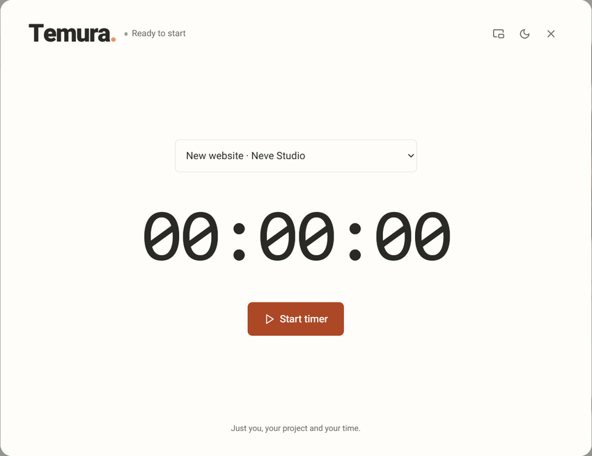 Real timer demo: starting, pausing, resuming and saving time